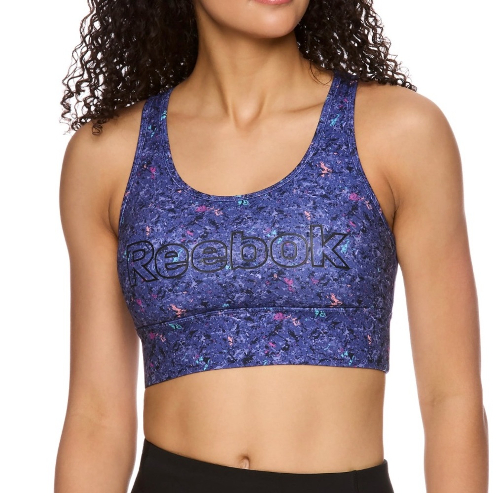 Reebok Women's Renew Longlined Printed Sports Bra with Removable Cups